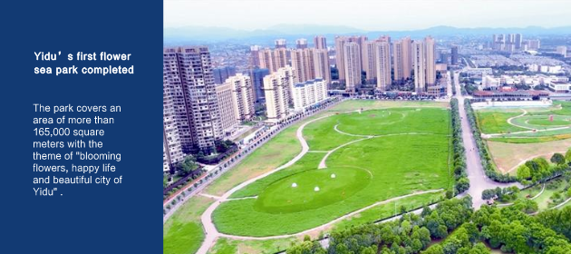 Yidu’s first flower sea park completed