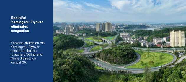 Beautiful Yemingzhu Flyover eliminates congestion
