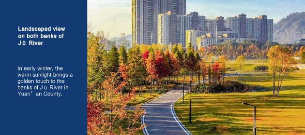 Landscaped view on both banks of Jü River