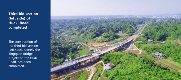 Third bid section (left side) of Huaxi Road completed