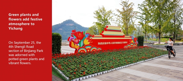 Green plants and flowers add festive atmosphere to Yichang